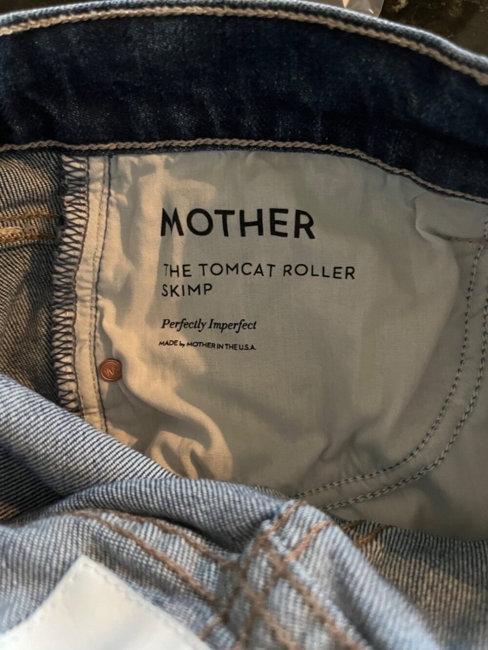 Mother Women Size 29 Jeans Tomcat Roller Skimp Wide-Leg Perfectly Imperfect Blue - Picture 9 of 11
